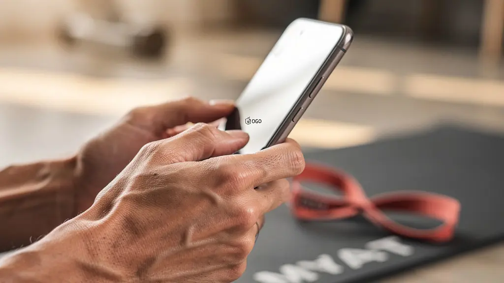 Patient utilisant une application de kinésithérapie sur smartphone pour ses exercices à domicile