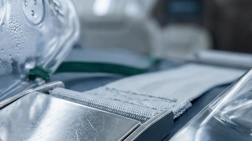 Vue macro détaillée d'équipement médical d'urgence dans un avion sanitaire