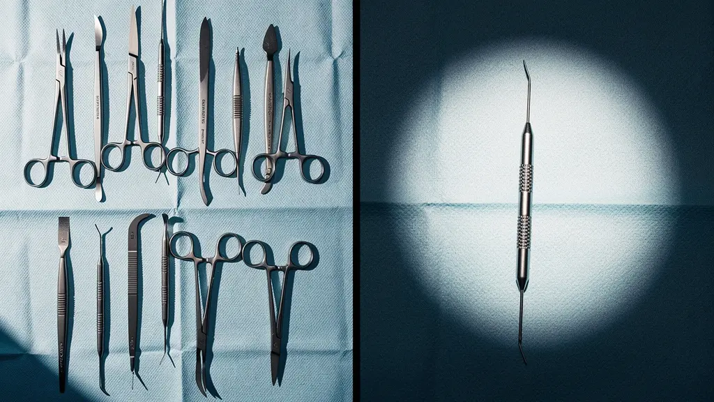 Portrait d'un chirurgien spécialiste en tenue chirurgicale avec équipement de haute technologie en arrière-plan flou