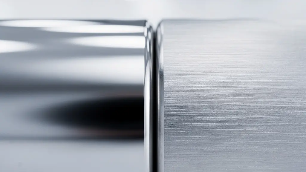 Gros plan macro sur des surfaces métalliques brillantes avec différentes textures sans marques visibles